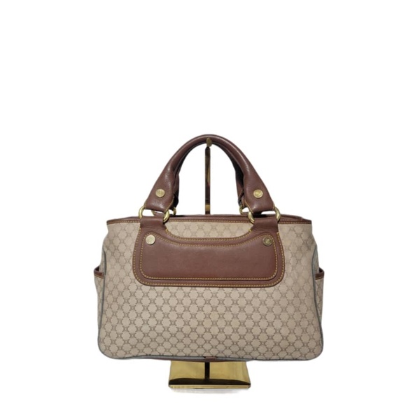Authentic Celine Macadam Canvas and Leather Boogie Tote Bag Beige/Brown - Picture 1 of 13